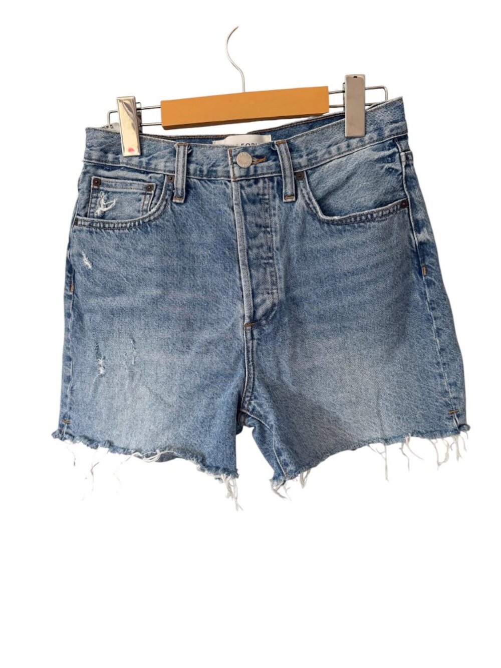 Aritzia Denim Forum The Yoko Hi-Rise Mid-Thigh Denim Shorts Size 27